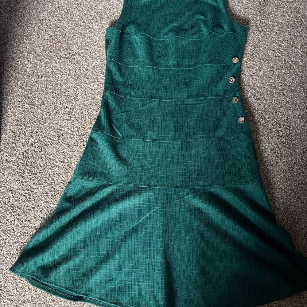 Enfocus Studio Teal Midi Dress with Button Detail
